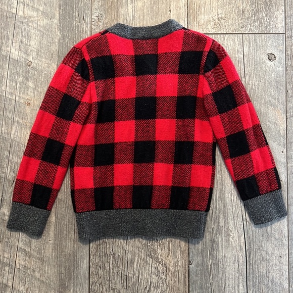 Gap Toddler Boy Buffalo Check Button Down Sweater - Picture 3 of 3